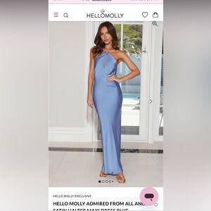Hello Molly Sky Blue Halter Maxi Dress